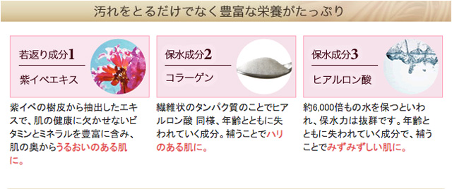 “汚れをとるだけでなく豊富な栄養がたっぷり”