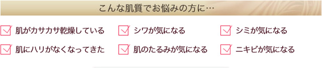 “こんな肌質でお悩みの方に…”